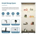 thumbnail image 3 of Stylish Tempered Glass Display Cabinet With Bluetooth LED Light Strip And Lockable Casters For Versatile Storage, 3 of 16