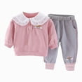 thumbnail image 3 of TOWED22 Baby Toddler Girl Clothes Outfits Kids Sweatshirt Joggers Set Joggers Pants Little Girls Clothes Toddler Outfit for Girls,Pink,3-4 Y, 3 of 8