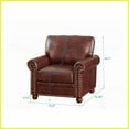 thumbnail image 5 of Burgundy Faux Leather Single Seat Accent Chair with Solid Wood Legs, Sturdy Frame & Removable Back Cushion for Living Room, 5 of 7