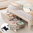 thumbnail image 6 of Virans Full Size Velvet Upholstered Bed Frame with Headboard & 2 Storage Drawers,Princess Platform Bed Frame with Charging Station & LED,No Box Spring Needed,Beige, 6 of 9