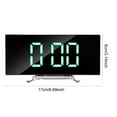 thumbnail image 6 of Digital Alarm Clock, 7 Inch Curved Dimmable LED Screen Digital Clock Bedroom, Green Number Clock, Smart Alarm Clock,Snooze Function,12/24 Hour, USB Port, 6 of 8