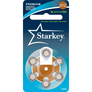 Starkey Size 312 Premium Hearing Aid Batteries 60 Pack - Made in USA - Mercury-Free - Zinc Air Technology - Plus Keychain Battery Case