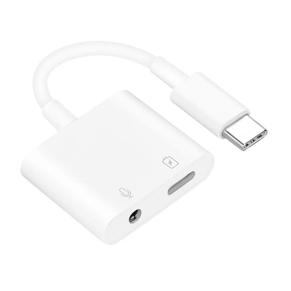 axGear USB-C to 3.5mm Female Aux Audio Cable Adapter with USB-C Charging Port