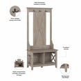 thumbnail image 3 of Bush Furniture Key West 66" Entryway Storage Set with Hall Tree Shoe Bench and Tall Cabinet Washed, 3 of 8