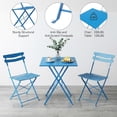 thumbnail image 6 of YUSAZENS 3-Piece Folding Patio Bistro Set, Table & 2 Chairs, No Assembly Required, Indoor/Outdoor Furniture for Balcony, Yard, Garden, Blue, 6 of 7