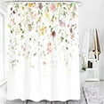 thumbnail image 5 of Floral Shower Curtain, Watercolor Plant Flower Shower Curtain Set, Colorful Wildflower Botanical Shower Curtains for Bathroom, Waterproof Fabric with 12 Hooks, 72 x 72 Inches, 5 of 6