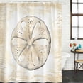 thumbnail image 2 of Xipuska Sand Dollar Coastal Shower Curtain - Water Repellent Fabric Shower Curtains Washable, Summer Beach Beige Ocean Decorative Polyester Cloth Bathroom Curtains Modern Bath Decor 66"x72", 2 of 6