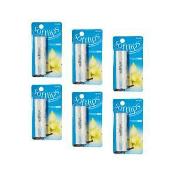 6 Twin Packs Softlips Lip Protectant Balm Sunscreen Spf 20 Vanilla