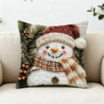 thumbnail image 2 of Christmas Throw Pillow 18x18 Inch, Festive Holiday Decor with Santa Elk Snowflake Designs, Merry Christmas Throw Cushion Cases for Sofa Couch Living Room Home Decor, 2 of 9