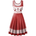 thumbnail image 4 of Vestido feo de Navidad para mujer, disfraz de elfo verde con cuello redondo, vestido de fiesta sin mangas con patrón Vintage, vestido femenino de Carnaval de Navidad, 4 of 6