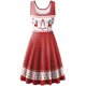 thumbnail image 4 of Vestido feo de Navidad para mujer, disfraz de elfo verde con cuello redondo, vestido de fiesta sin mangas con patrón Vintage, vestido femenino de Carnaval de Navidad, 4 of 6