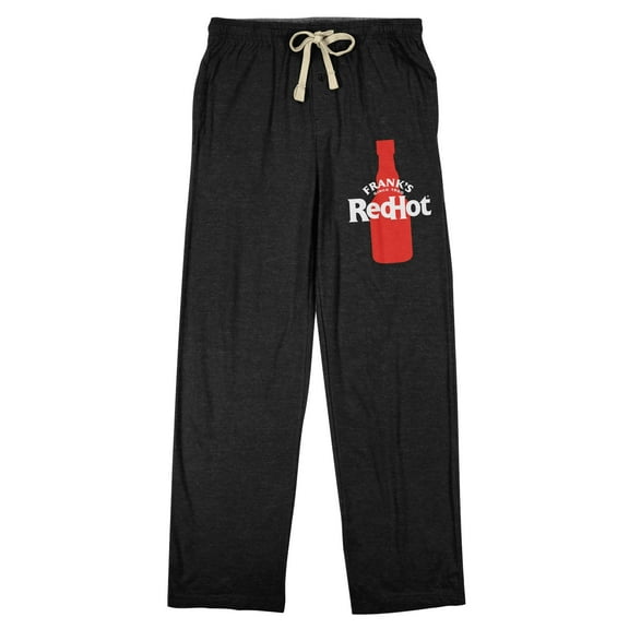 Frank's RedHot Red Bottle Logo Men's Black Sleep Pajama Pants-Large