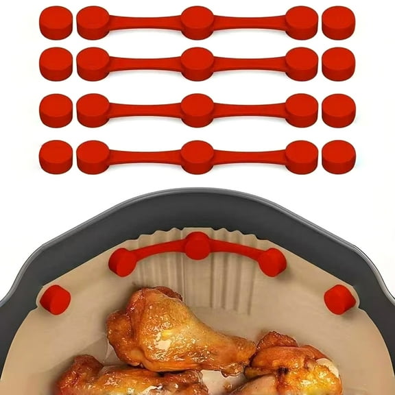 ZenCart 1/3 Sets Air Fryer Magnet Silicone Buckle Quick Release Air Fryer Parchment Liner Clip for Preventing Paper Burn