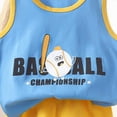 thumbnail image 4 of TOWED22 Toddler Boy Beach Clothes 2Pcs Shorts Set Sleeveless Tank Top and Shorts Outfits 2T-5T Blue,5-6 Y, 4 of 4