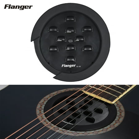 Flanger FS-08 Guitar Soundhole Sound Hole Cover Block Feedback Buffer Black for EQ Acoustic Folk (Best Acoustic Soundhole Pickup)