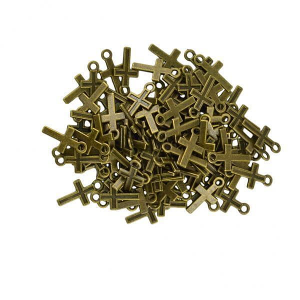 4x DIY Colgante para Joyería Estrella / Rosa / Árbol / Cruz etc Sunnimix encantos de cruz de bronce antiguo