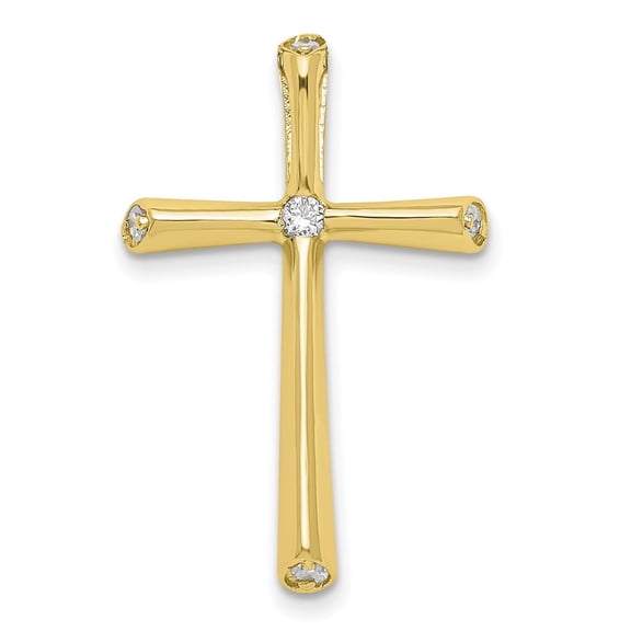 Auriga Fine Jewelry 10K Yellow Gold 1 Carat Round Diamond Cross Pendant for Women