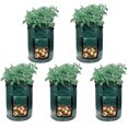 thumbnail image 1 of paquete de 4 macetas de jardín de 10 galones con asas y solapa de acceso para verduras, tomate, zanahoria, cebolla,patatas, contenedores de cultivo, bolsa de plantación de plantas ventiladas, 1 of 5