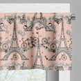 thumbnail image 3 of Ambesonne Eiffel Window Valance, Retro Landmark, 54" X 12", Pale Salmon Black White, 3 of 5