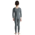 thumbnail image 3 of Aislor Kids Girls Long Sleeve Bodysuit Full Body Unitard Ballet Dance Gymnastics Leotard Dancewear Grey 5-6, 3 of 7