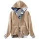 thumbnail image 4 of Chaquetas Con Capucha Para Mujer Casual Invierno Cálido Felpa Cremallera Doble Cara Sudadera Con Capucha Chaqueta Abrigo Odeerbi  ODB122195, 4 of 5