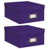 Pioneer B-1 Photo / Video Storage Box - Holds over 1,100 Photos up to 4x6" or 10 VHS Videos, Solid Color: Bright Purple. TWO PACK.