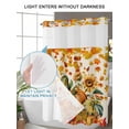 thumbnail image 4 of No Hook Cloth Fabric Shower Curtain with Snap in Liner, Thanksgiving Waterproof Shower Curtains Set with See Through Top Window, Vintage Pumpkin Autumn Sunflower Maple Leaf Bath Curtains 36"x78", 4 of 6