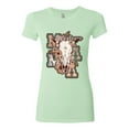 thumbnail image 2 of Wild Bobby Western Ma Steer Pink And Grey Distressed Pop Culture Women Slim Fit Junior Tee, Mint, XX-Large, 2 of 6