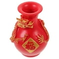 thumbnail image 2 of Vase Résine Rouge 1Pcs 4.3x4.3x6.3in, 2 of 6