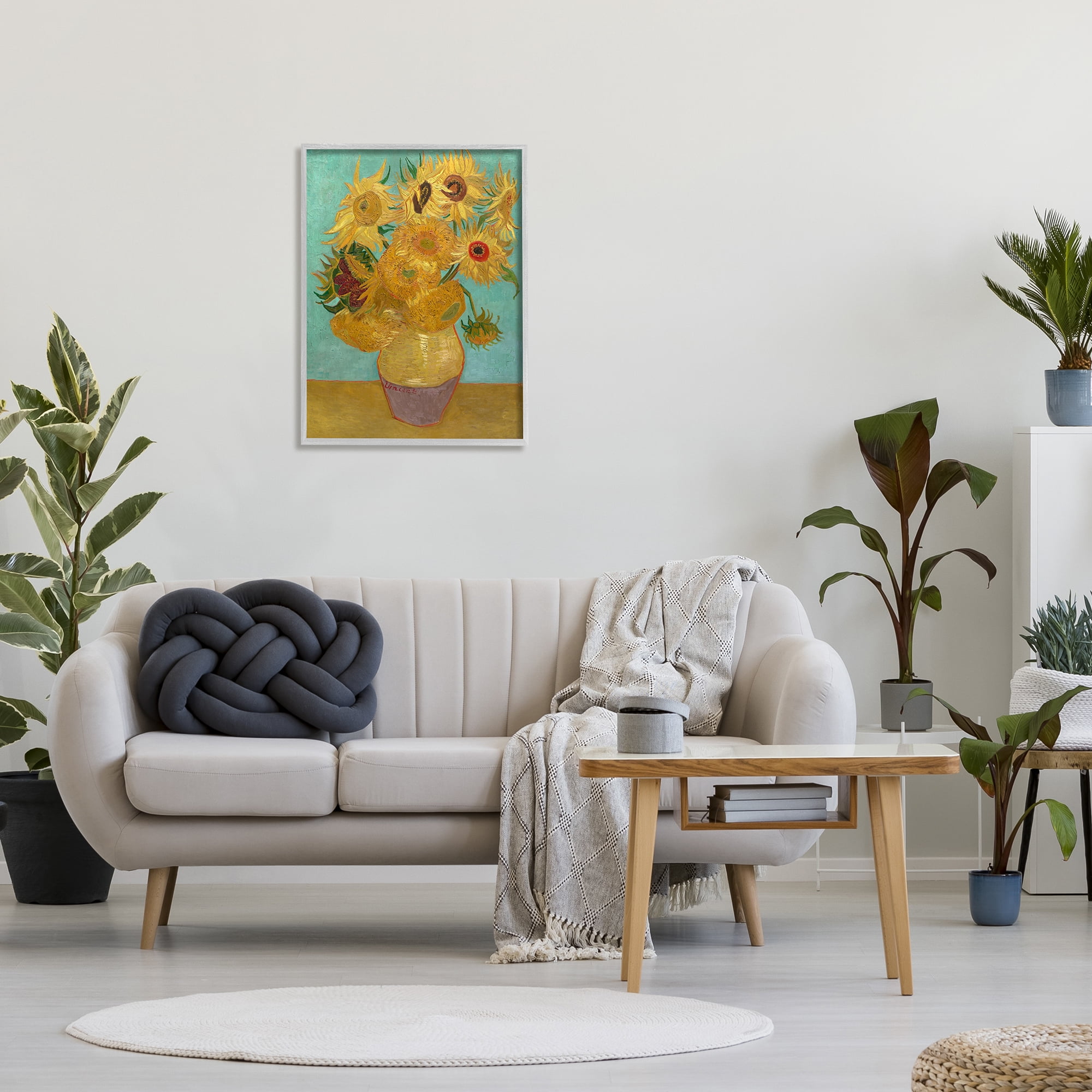 Stupell Industries Van Gogh Sunflowers Post Impressionist Painting Framed Art Print Wall Art, 24x30, By Vincent Van Gogh