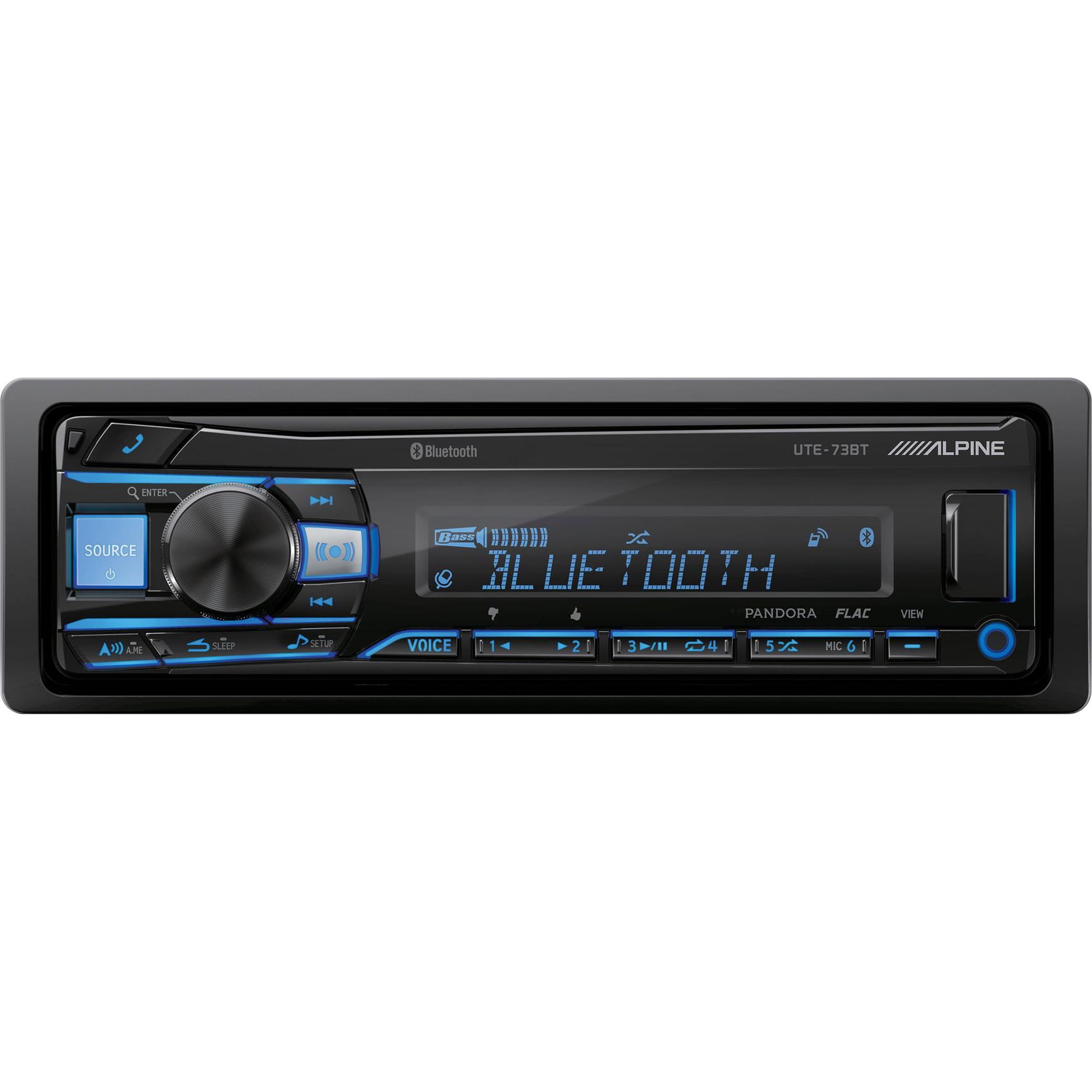 Alpine UTE-73BT Car Stereo Single DIN Digital Media USB AUX Radio Receiver New