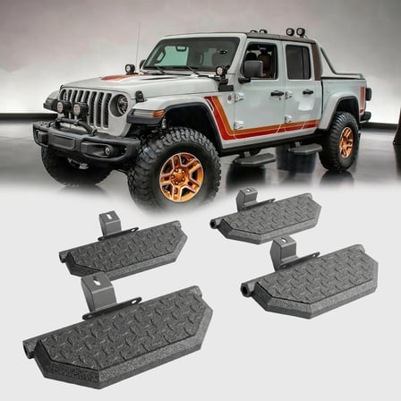 NIGSQJB Running Boards For 2018-2025 Jeep Wrangler JL / 20-25 Jeep Gladiator JT 4 Doors