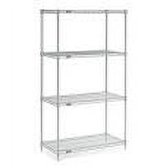 Nexel 4 Tier Chrome Wire Shelving Starter Unit, 36"W x 12"D x 86"H