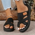 thumbnail image 5 of Willtoo Orthopedic Sandals for Women 2025 Summer Casual Open Toe Beach Vacation Shoes Trendy Comfortable Arch Support Sandal Black 8 Wide, 5 of 6