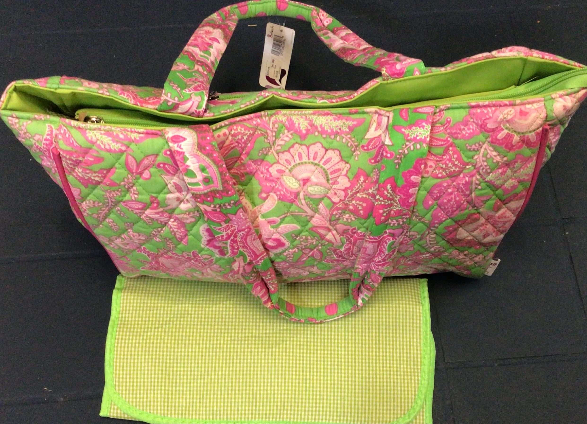 Belvah Diaper Bag Lime Green and Hot Pink Walmart