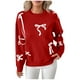 thumbnail image 3 of RKSTN Christmas Sweaters for Women Oversized Crewneck Cute Bow Knit Pullover Sweater Top Womens Casual Solid Embroidered Round Neck Loose Fits Comfy Sweet Style Sweater Fall Spring Outfits, 3 of 9