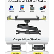 Car Ipad Holder Backseat Kids Car Headrest Tablet Mount Holder Stretchable Backseat Tablets Stand for Kids Compatible with iPad Air Mini/Cell Phone/Galaxy Tab/Switch Lite or Other 4.7-11 Device