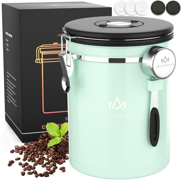 Bidón de café Miscedence de acero inoxidable para café molido, 1 litro