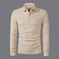thumbnail image 5 of Golf Shirts for Men Button Collared Shirt Long Sleeve Pullover Tops Modern Soft Casual Weekend Athletic Travel Top (Khaki,S), 5 of 8