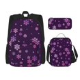 thumbnail image 1 of Balery Purple Snow Flakes Mochila Escolar 3 en 1 para Niños - Mochila Resistente con Lonchera Térmica y Estuche - Mochila Escolar para Niños y Niñas, 1 of 7
