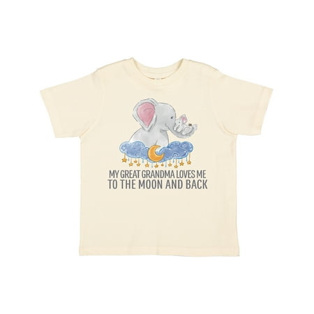

Inktastic My Great Grandma Loves Me to the Moon and Back Elephants Gift Toddler Boy or Toddler Girl T-Shirt