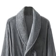 thumbnail image 6 of Dovford Men's Sherpa Fleece Chenille Robes Long Warm Plush Luxury Bathrobe Fuzzy Thicken Housecoat Jacquard Pattern, 6 of 6