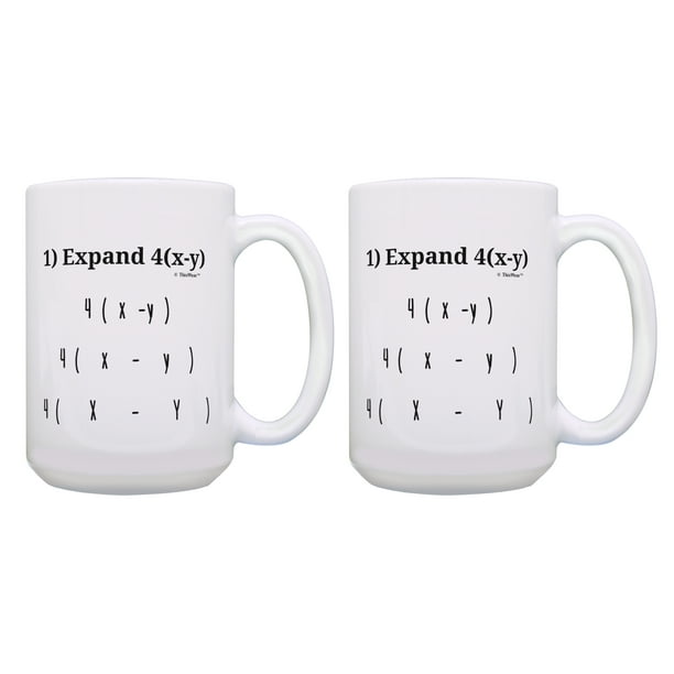 Math Novelty Gifts Expand 4 X Y Funny Math Gifts 2 Pack Gift 15 Oz Coffee Mugs Tea Cups White Walmart Com