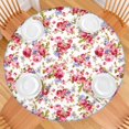 thumbnail image 2 of Round Fitted Tablecloth with Elastic Edges Fits 36"-44" Round Tables Pioneer Colorful Floral Waterproof Table Cover Washable Indoor and Outdoor for Party Kitchen Dinner Banquet Patio Picnic, 2 of 7