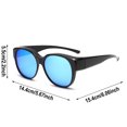 thumbnail image 2 of Big Round Sunglasses Men Women Oversized Blue Tinted Lens Frame UV Protection Transparent Champagne Shades for Travel Driving Outdoor, 2 of 6