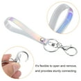 thumbnail image 4 of Unique Bargains Wrist Lanyard for Keys Wristlet Strap Keychain Silver Keyring, White 4 Pack, 4 of 5