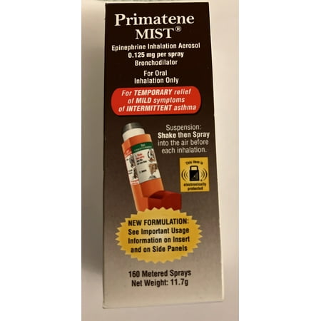 Primatene 1 Mist Asthma Relief Inhaler 160 Metered Spray