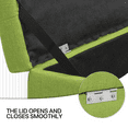 thumbnail image 5 of MoNiBloom Microfiber Ottoman with Storage, 42" Upholstered Bench, Footrest Stool with Button-Tufted for Bedroom, Entryway, Living Room, End of Bed, Green, 5 of 9