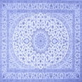 thumbnail image 1 of Ahgly Company Machine Washable Indoor Square Medallion Blue Traditional Area Rugs, 5' Square, 1 of 4