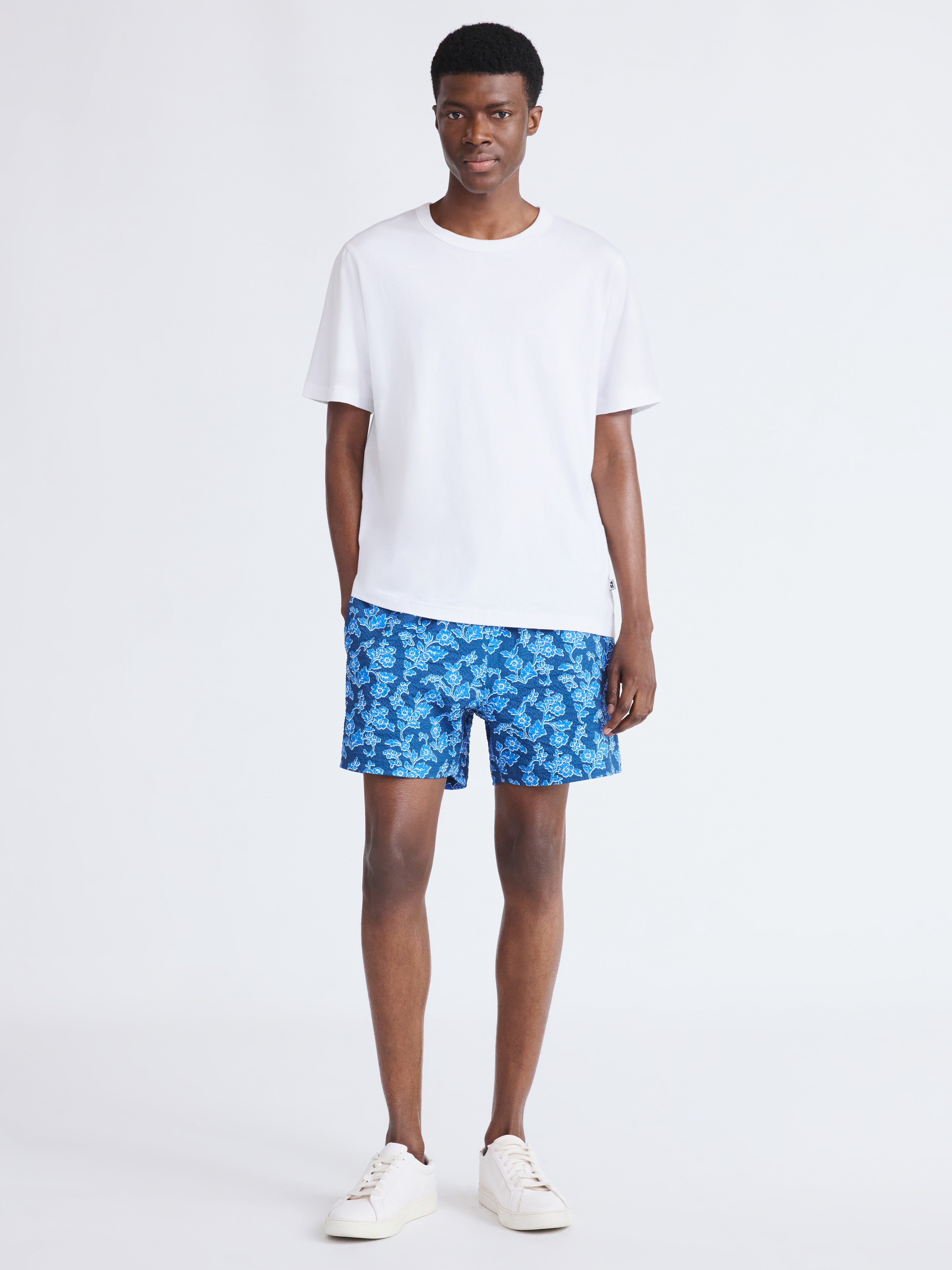 Free Assembly Men's Seersucker Swim Trunks, 5" Inseam, Sizes S-3XL